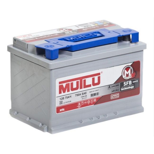 Mutlu SFB LB3.75.072.A 75А/ч-12V ст EN720 европейские обратная 278x175x175