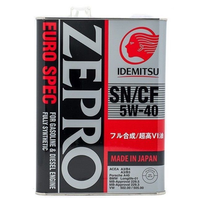 IDEMITSU Zepro Euro Spec 5W-40 ACEA A3/B3-10 синтетическое 4 л 30006041-004